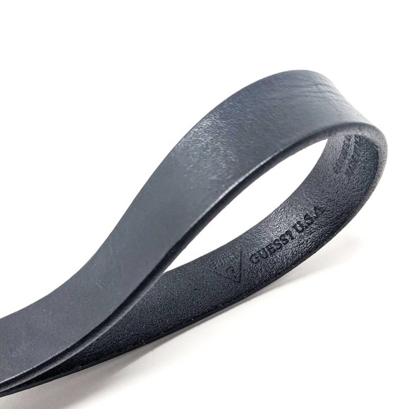 Guess Belt Womens Large Black Leather Silver Buckle Solid Vintage Y2K - Picture 6 of 10